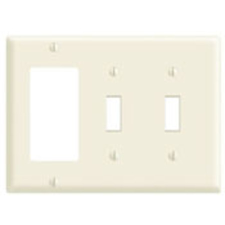 LEVITON Wallplates 3 Gang 2 Tgle 1 Dec Wlplt Mid Ivory PJ226